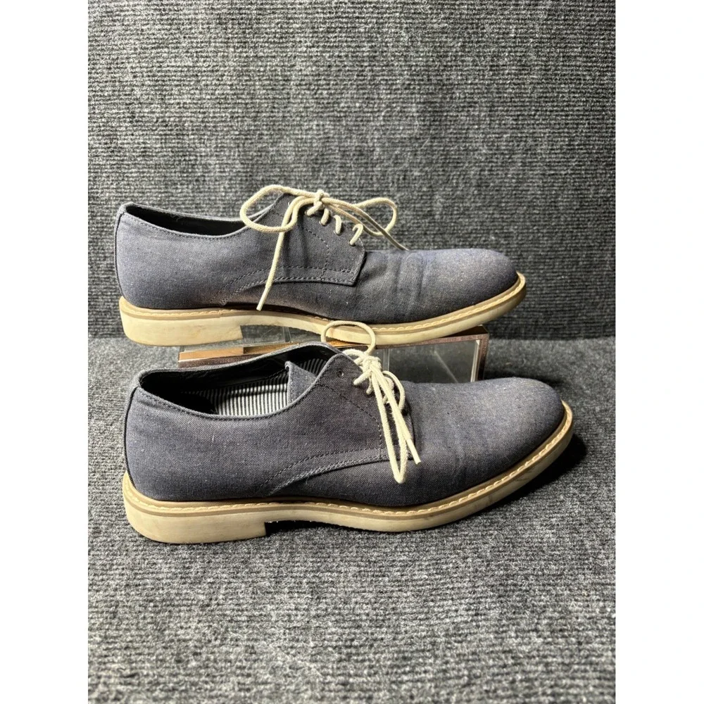 Public Opinion Mens Blue Textile Derby Lace Up Oxford Shoes Size 9.5M RN58665